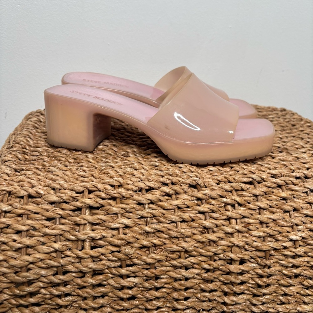 Steve Madden Harlin Jelly Slide Heels Women’s Size 8M Pink Y2K Bratz - Picture 2 of 10